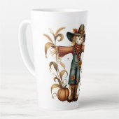Happy Fall Niedlich Scarecrow und Herbstblätter Milchtasse (Linke Ecke)