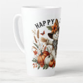 Happy Fall Niedlich Scarecrow und Herbstblätter Milchtasse (Linke Ecke)
