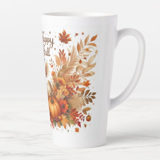 Happy Fall Niedlich Scarecrow und Herbstblätter Milchtasse (Rechts)