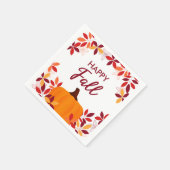 Happy Fall Niedliche Blätter Pumpkin Rahmen Serviette (Ecke)