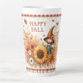Happy Fall Niedliche Folkloreinszenierung und Herb Milchtasse (Vorderseite)
