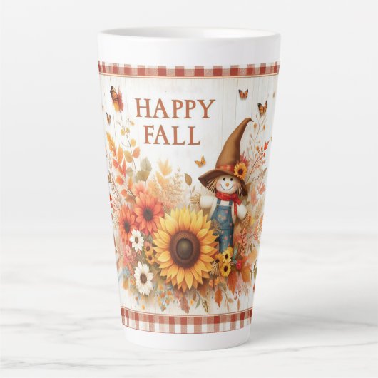 Happy Fall Niedliche Folkloreinszenierung und Herb Milchtasse (Vorderseite)