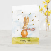 Happy Fall - Niedlicher Herbstgruss mit Bunny in t Karte (Gelbe Blume)