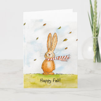 Happy Fall - Niedlicher Herbstgruss mit Bunny in t Karte