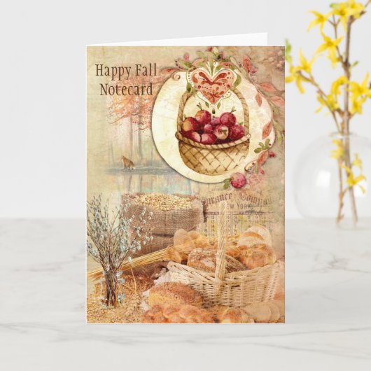 Happy Fall Notecard mit Fall Szene und Farben Karte (Gelbe Blume)