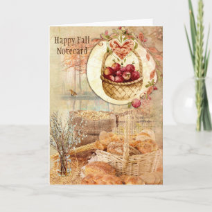 Happy Fall Notecard mit Fall Szene und Farben Karte