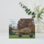 Happy Fall Postcard Feiertagspostkarte (Stehend Vorderseite)