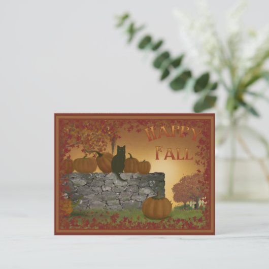 Happy Fall Postcard Postkarte (Stehend Vorderseite)