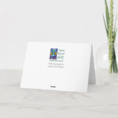 "Happy Fall" Pumpkin Aquamarine thematische Grußka Karte (Rückseite)