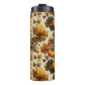 Happy Fall Pumpkin Blätter Design Thermosbecher (Vorderseite)
