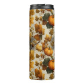 Happy Fall Pumpkin Blätter Design Thermosbecher (Rückseite)