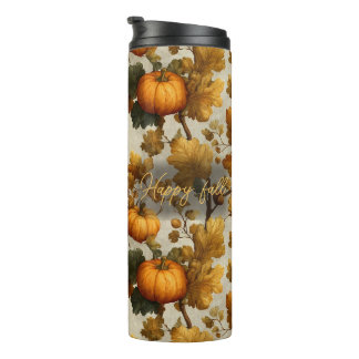 Happy Fall Pumpkin Blätter Design Thermosbecher