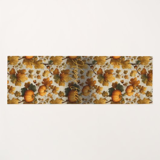 Happy Fall Pumpkin Blätter Design Yogamatte (Vorderseite (Horizontal))