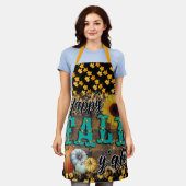Happy Fall Pumpkin Blume Elegant Schürze (Getragen)