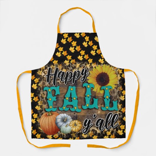 Happy Fall Pumpkin Blume Elegant Schürze (Vorderseite)