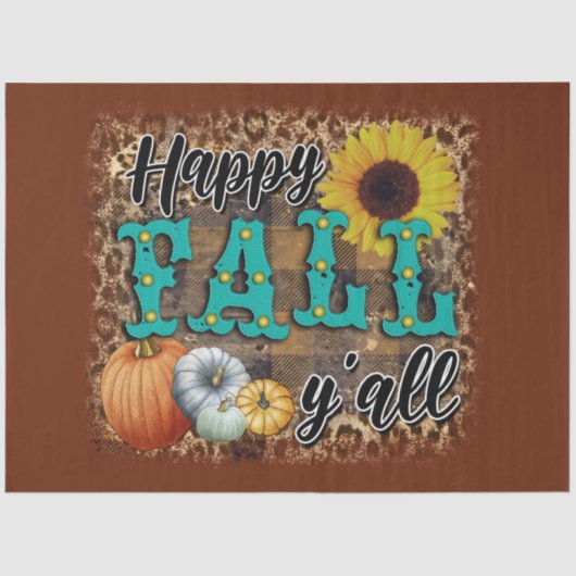 Happy Fall Pumpkin Blume Elegant Seidenpapier (Vorderseite)