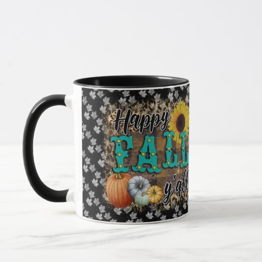 Happy Fall Pumpkin Blume Elegant Tasse (Links)