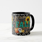Happy Fall Pumpkin Blume Elegant Tasse (VorderseiteRechts)
