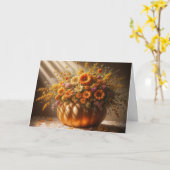 Happy Fall Pumpkin Bouquet Karte (Gelbe Blume)