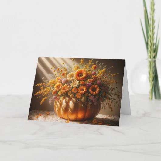 Happy Fall Pumpkin Bouquet Karte (Vorderseite)
