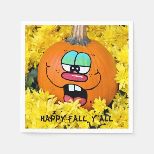 Happy Fall Pumpkin Face Serviette (Vorderseite)
