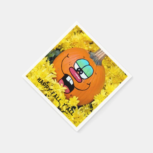 Happy Fall Pumpkin Face Serviette (Ecke)