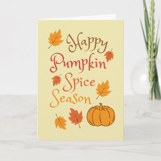 Happy Fall Pumpkin Gewürzsaison Erntedank Card Karte (Vorderseite)