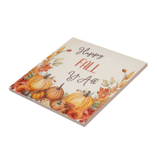 Happy Fall Pumpkin Harvest Fliese (Seite)