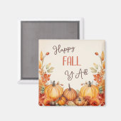 Happy Fall Pumpkin Harvest Magnet (Vorderseite/Rückseite)