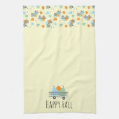 Happy Fall Pumpkin in Wagon-Muster Geschirrtuch (Vertikal)