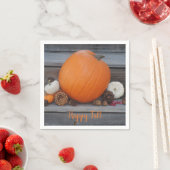 Happy Fall Pumpkin und Pine Cones Paper Napkin Serviette (Beispiel)