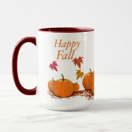 Happy Fall Pumpkins und Blätter Tasse