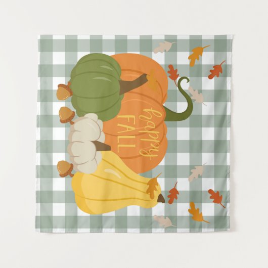 Happy Fall Pumpkins Wandteppich (Vorderseite (Horizontal))