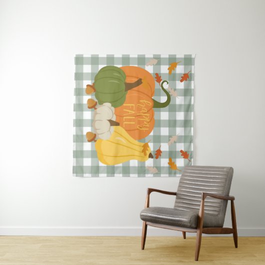 Happy Fall Pumpkins Wandteppich (Beispiel (Horizontal))