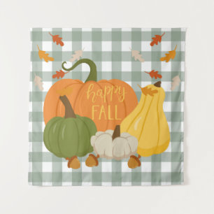 Happy Fall Pumpkins Wandteppich