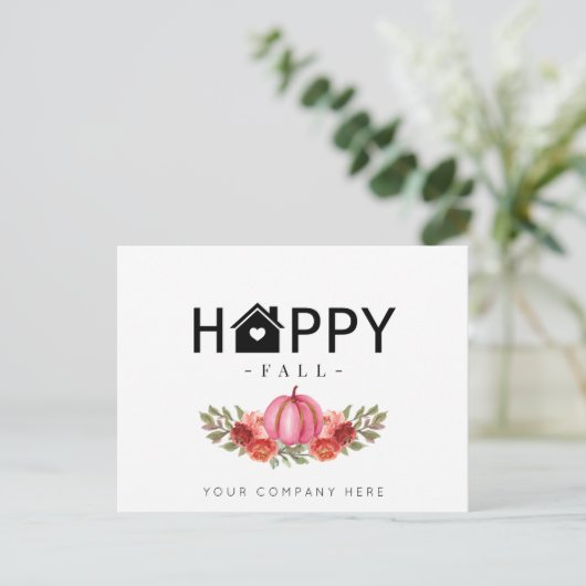 Happy Fall Real Anwesen Landwirtschaft Postkarte (Stehend Vorderseite)