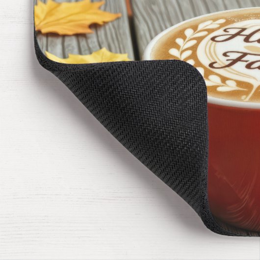 Happy Fall Red Coffee Cup Mousepad (Ecke)