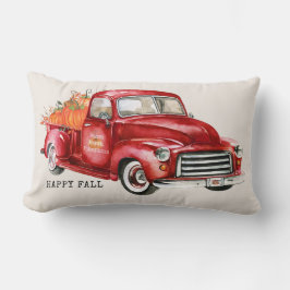 Happy Fall Red Truck Pumpkins Lendenkissen