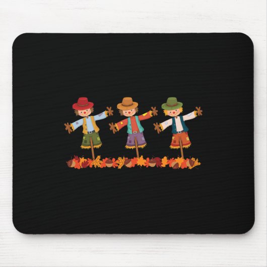 Happy Fall Scarecrows farbenfroher Herbst lässt Ac Mousepad (Vorne)