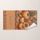 Happy Fall Season Pumpkins Orange Handtuch (Handtuch)