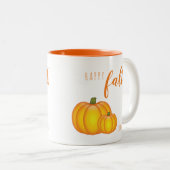 Happy Fall Text und Pumpkins personalisierbare Nam Zweifarbige Tasse (VorderseiteRechts)