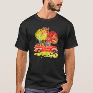 Happy Fall Truck Herbstbaume und Blätter fallen V T-Shirt
