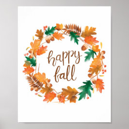 Happy Fall Wall Art Poster
