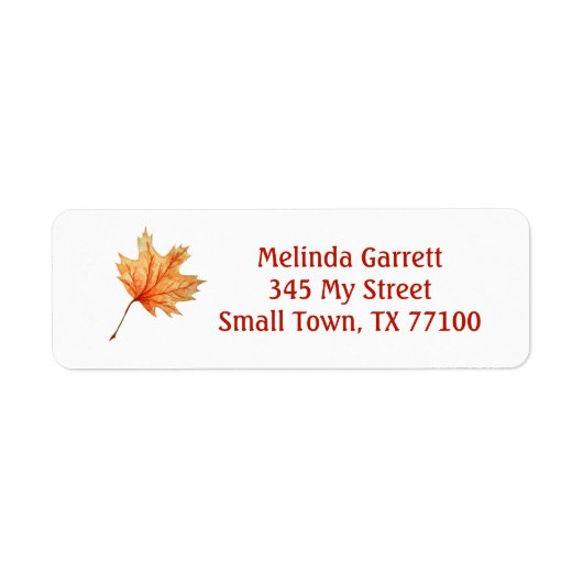 Happy Fall Watercolor Orange Maple Leaf Custom (Vorne)