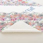 Happy Fall White Pumpkin Wasserfarbe Blumenblüten Sherpadecke (3/4)