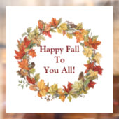 Happy Fall Wreath Window Cloning Fensteraufkleber (Blatt 2)