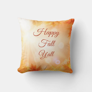 Happy Fall Y’all - Aquarellfarben Blätter Saison Kissen