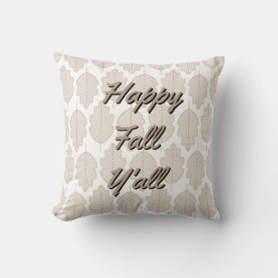 Happy Fall Y’all - Beige Herbstleaves Kissen