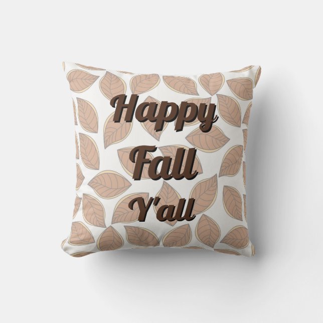 Happy Fall Y’all - dekorative Herbstleaves Kissen (Vorderseite)