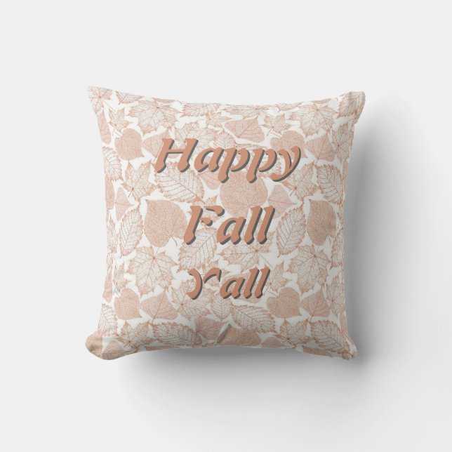 Happy Fall Y’all - Eleganter Herbst lässt Akzent Kissen (Vorderseite)